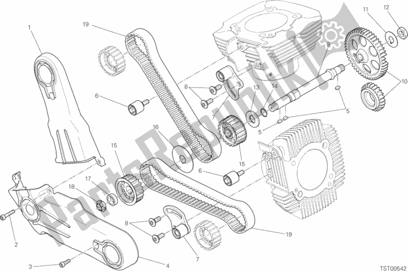 Todas as partes de Distribuzione do Ducati Scrambler Full Throttle 803 2018